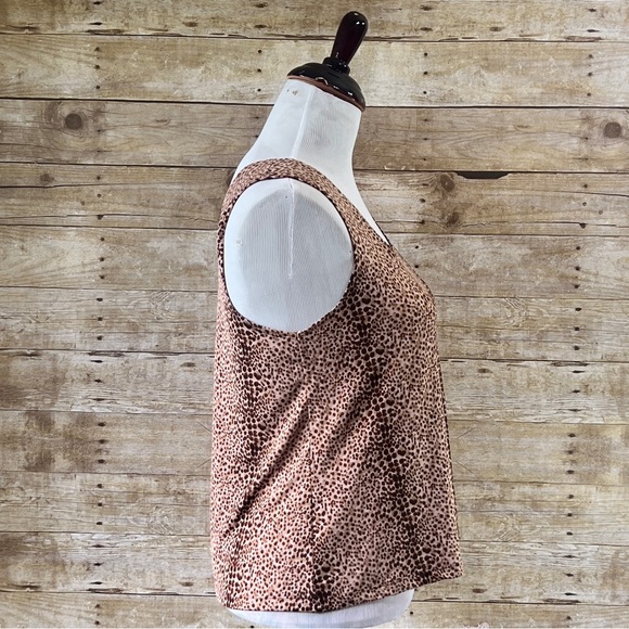 Serenada Size 1X Leopard Print Sleeveless Top - Picture 5 of 8